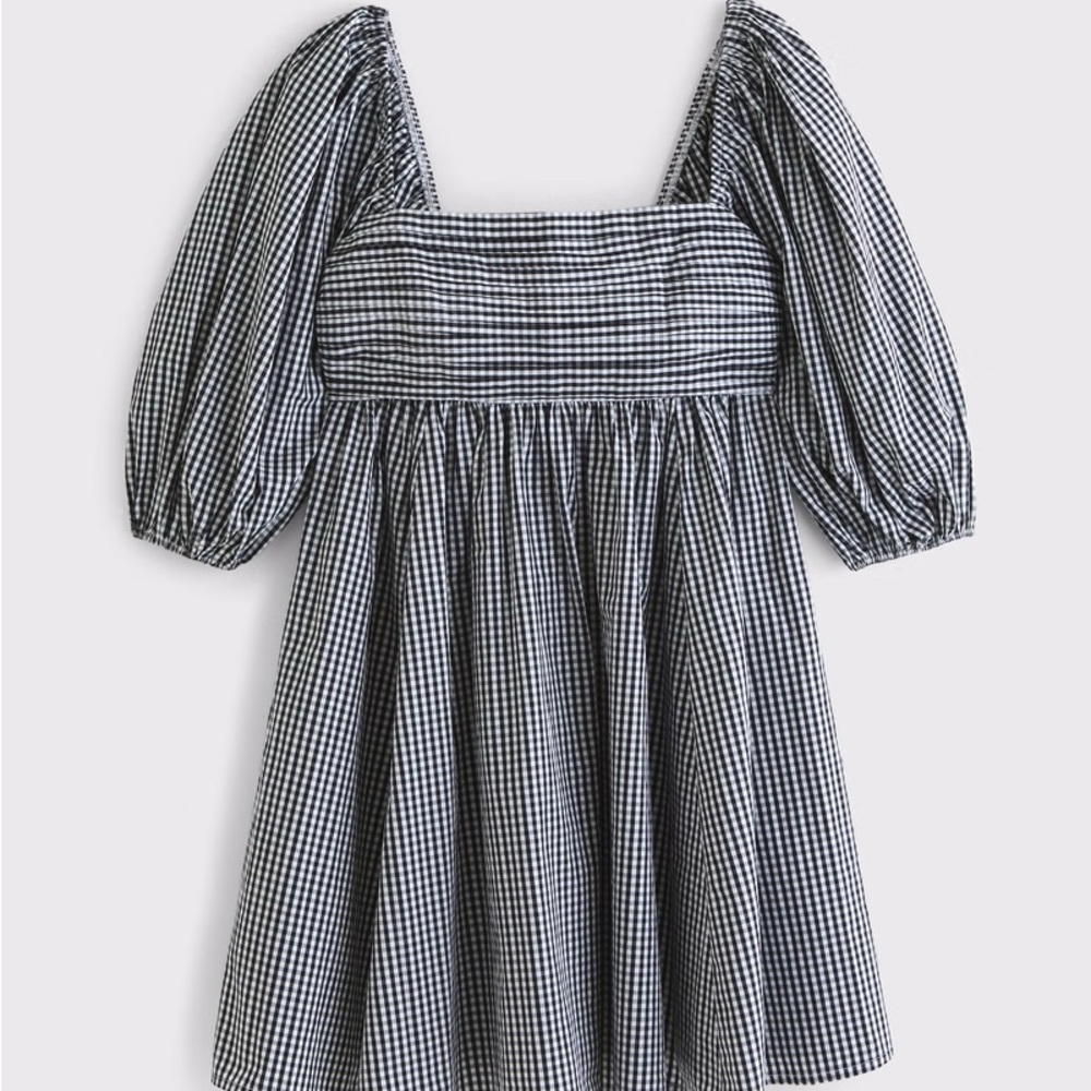Abercrombie & Fitch Black and White Gingham Emerson Dress